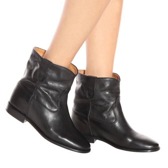 Isabel Marant Sleek Black Leather Booties - Picture 1 of 16